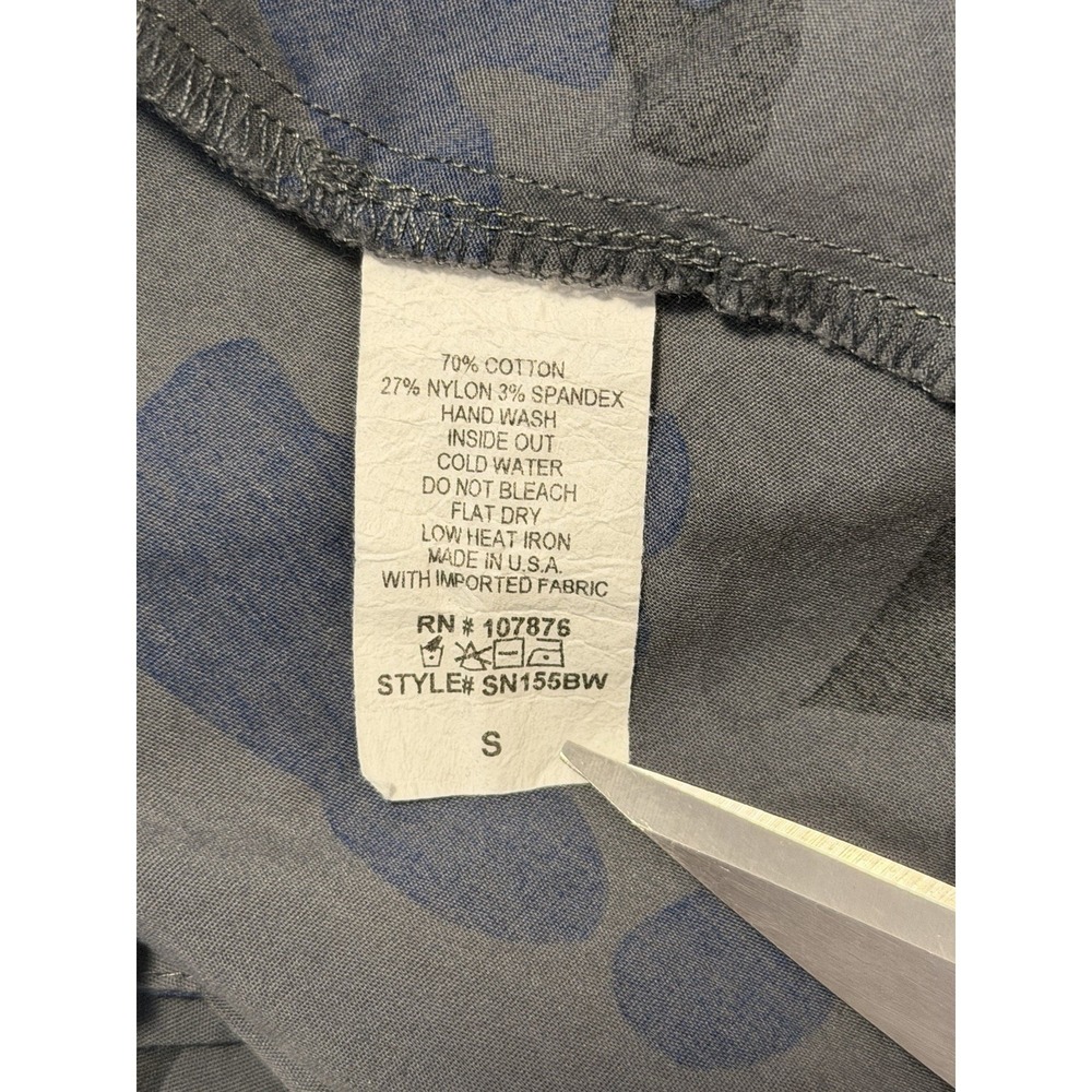 Comfy USA Tunic Shirt Dress Blue Gray Abstract Print Small Made USA Lagenlook - Picture 6 of 6